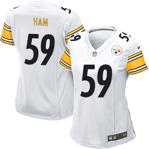 Women's Game Jack Ham Nike Jersey White Road - #59 NFL Pittsburgh Steelers